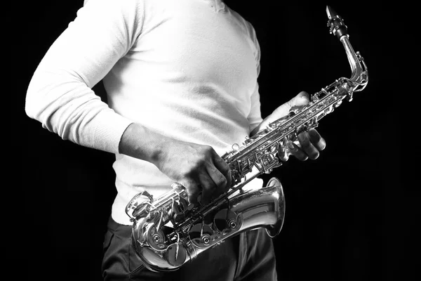 Musicista jazz afroamericano — Foto Stock