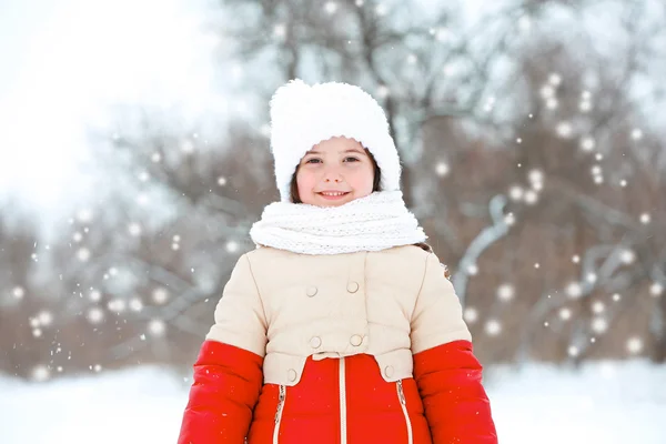 Meisje met winter kleding — Stockfoto