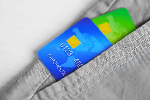 Credit cards in  pocket — Stock Photo, Image