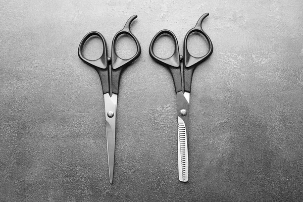 Professional scissors with black handles — Stock Photo, Image