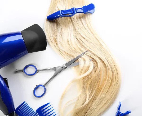 Barbeiro conjunto com fio de cabelo — Fotografia de Stock