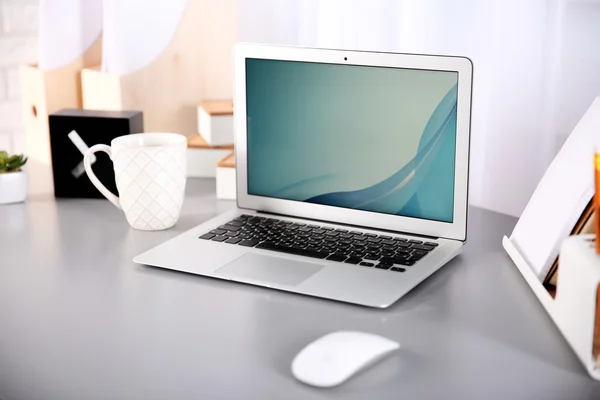 Workplace with modern  laptop — Stock Photo, Image