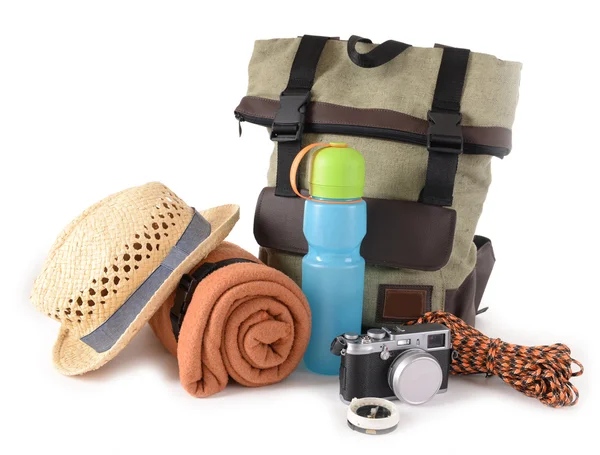 Tourismuskonzept. Rucksack — Stockfoto