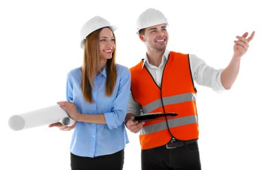 İş yerinde iki mimarlar 