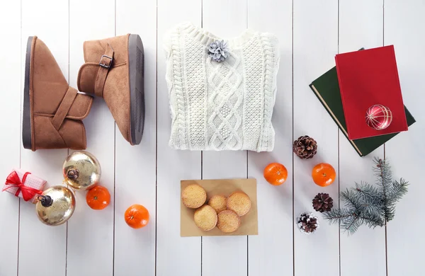 Christmas composition on table — Stock Photo, Image