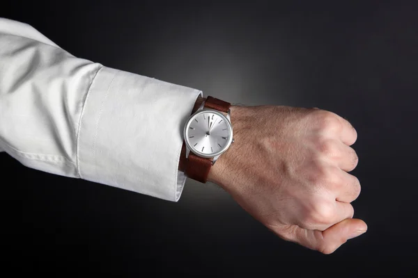 Modern watch on a businessman's wrist — Stock Photo, Image