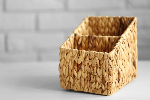 Wicker box on table — Stock Photo, Image