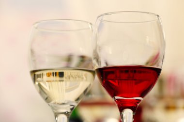 Gözlük şarap, closeup farklı tipteki