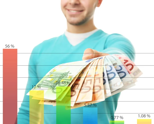 Man met geld — Stockfoto