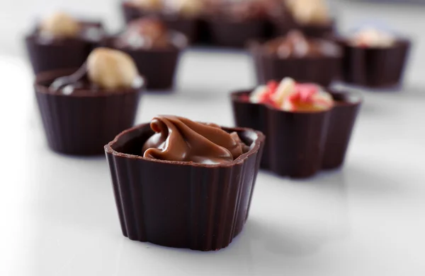 Deliciosos doces de chocolate — Fotografia de Stock