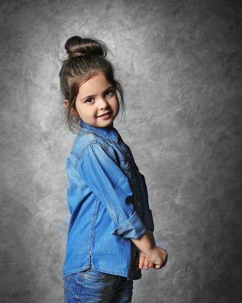 Retrato de menina criança de moda pouco — Fotografia de Stock