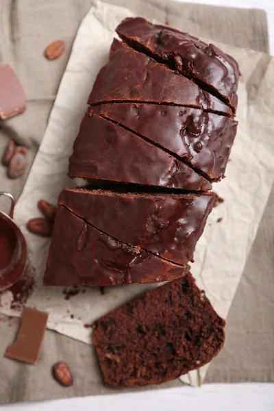 Torta affettata al cioccolato — Foto Stock