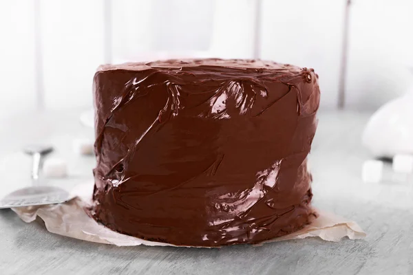 Torta al cioccolato con lama — Foto Stock