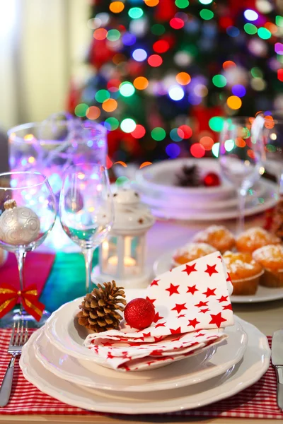 Christmas table setting — Stock Photo, Image