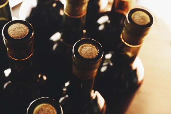 Stacks of wine bottles — Stock Photo, Image