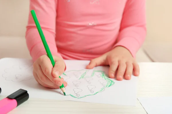 Child drawing closeup — Stock Photo, Image