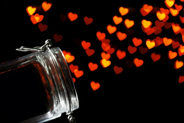 Mirakel av kärlek från glasburk — Stockfoto