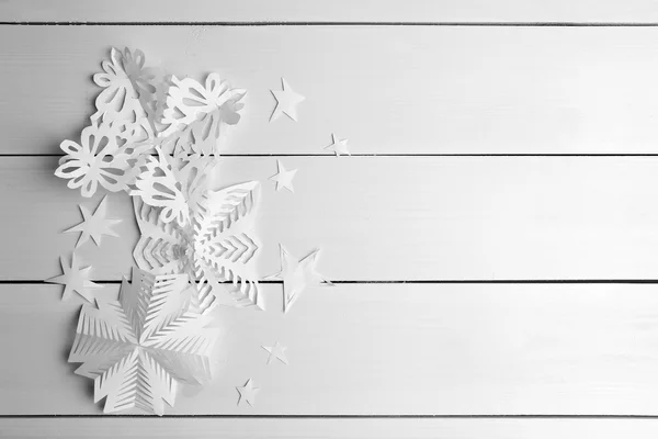 Hand-made paper snowflakes — Stock Photo, Image