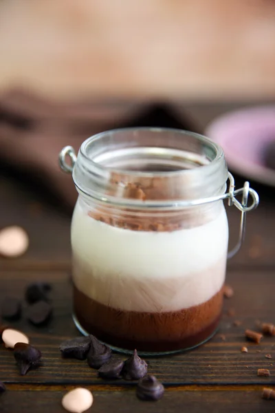 Delicious vanilla coklat mousse — Stok Foto