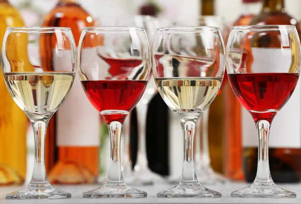 Glasses with different kind of wine — Stock Photo, Image