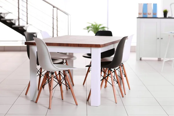 Modern Office Bútor Asztal Szék Szett — Stock Fotó