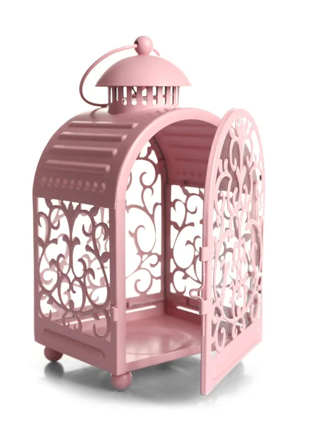Pink metal lantern — Stock Photo, Image