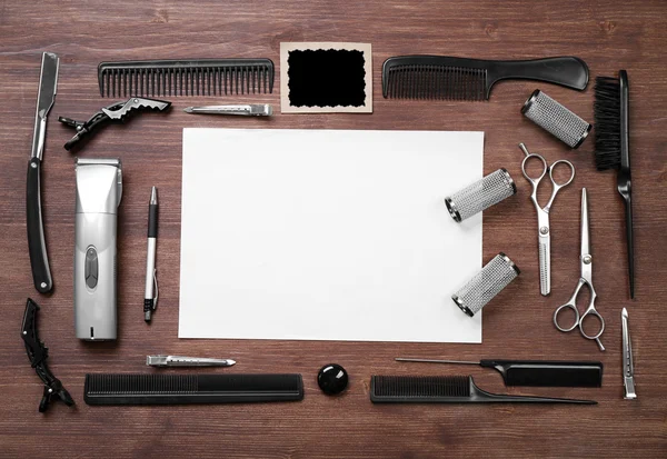 Barber set with equipment — Stock Photo, Image