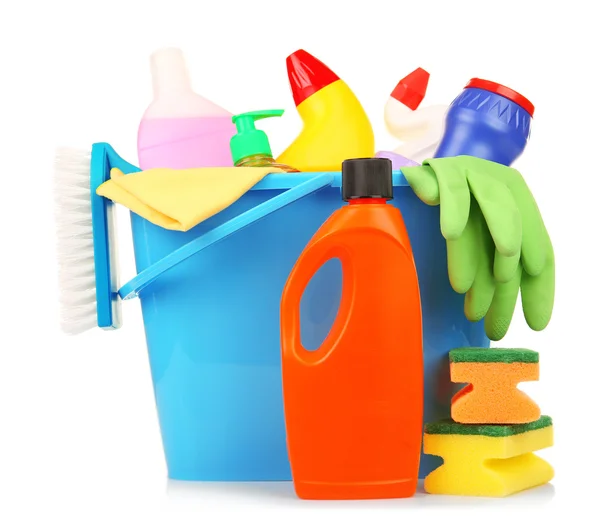 Set de nettoyage avec outils et produits — Photo