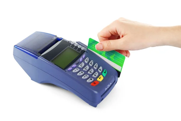Kredi kartı ile el — Stok fotoğraf