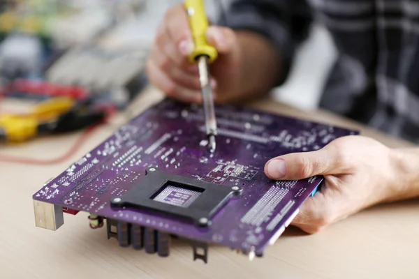 Industrieel Ingenieur Reparatie Computer Details — Stockfoto