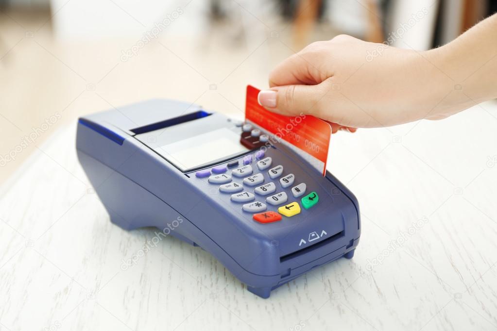 Female hand with credit card 