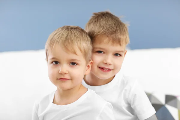 Portrait Cute Brothers Close — Stock Photo, Image