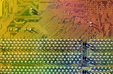 Elektronik devre kartı, yakın.