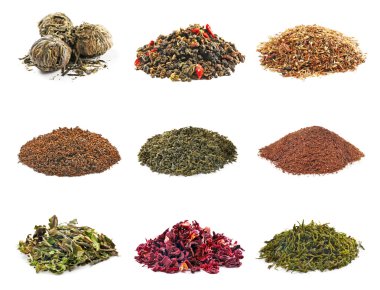 beyaz izole, Kuru çay çeşitleri