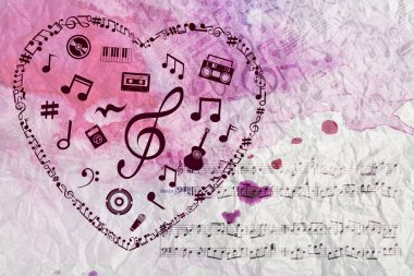 Müzik notalarından alınan kalp. 