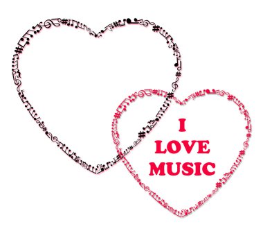Müzik notalarından alınan kalp. 