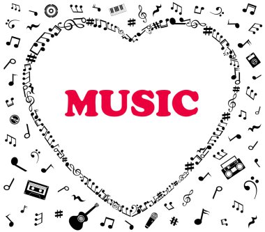 Müzik notalarından alınan kalp. 