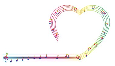 Müzik notalarından alınan kalp. 