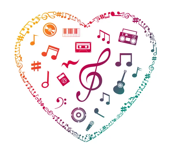 Müzik notalarından alınan kalp. 