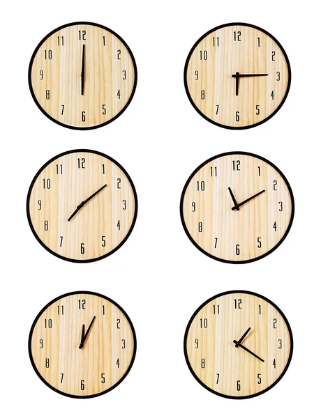 丸い壁時計のコラージュ — ストック写真