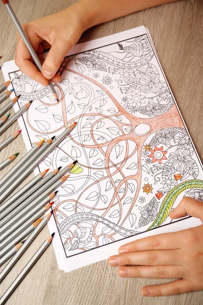 Livre de coloriage antistress adulte — Photo