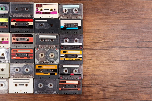 Coleção de cassetes de áudio — Fotografia de Stock