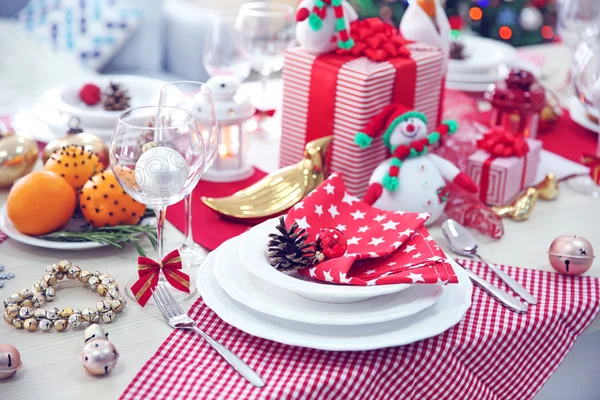 Різдво сервірування столу — стокове фото