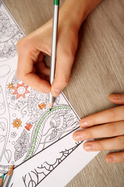 Livre de coloriage antistress adulte — Photo