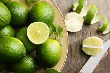 Limes ve lezzet ahşap tablo