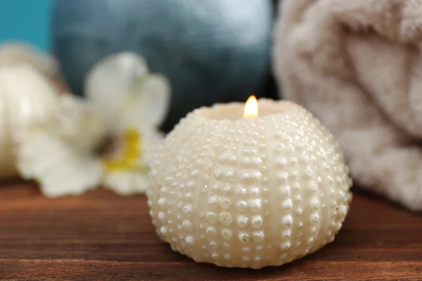 Spa treatments on wooden table — Stock Photo, Image