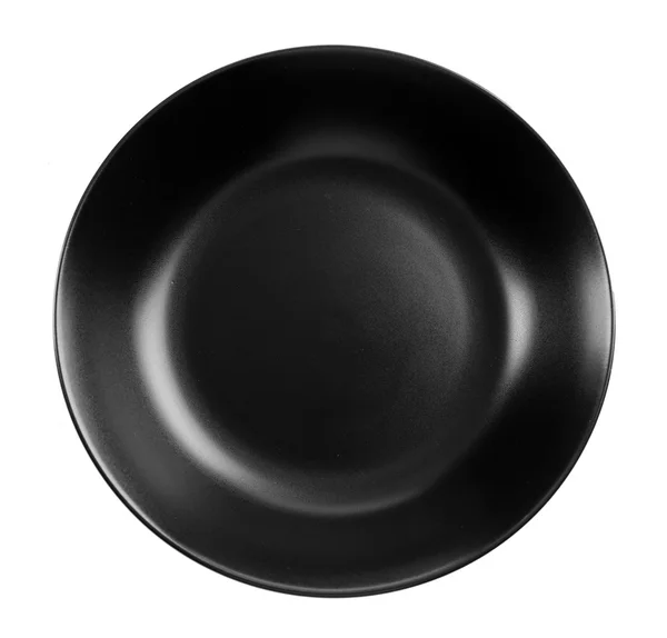 Płyta ceramiczna czarna polewka, na białym tle — Zdjęcie stockowe