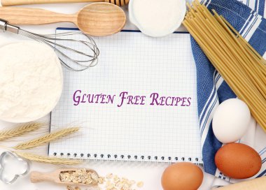 Basic baking ingredients and kitchen tools clipart