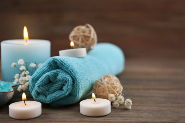 Hafif mavi renkli spa natürmort 