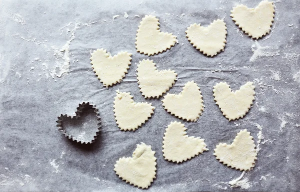 Biscotti a forma di cuore — Foto Stock